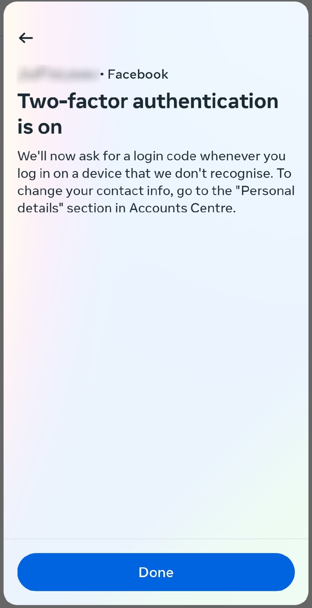 two factor authentication is on